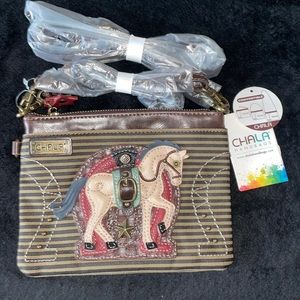 CHALA Convertible 3-In-1 Clutch Purse Crossbody Pony Horse Horseshoe Bag